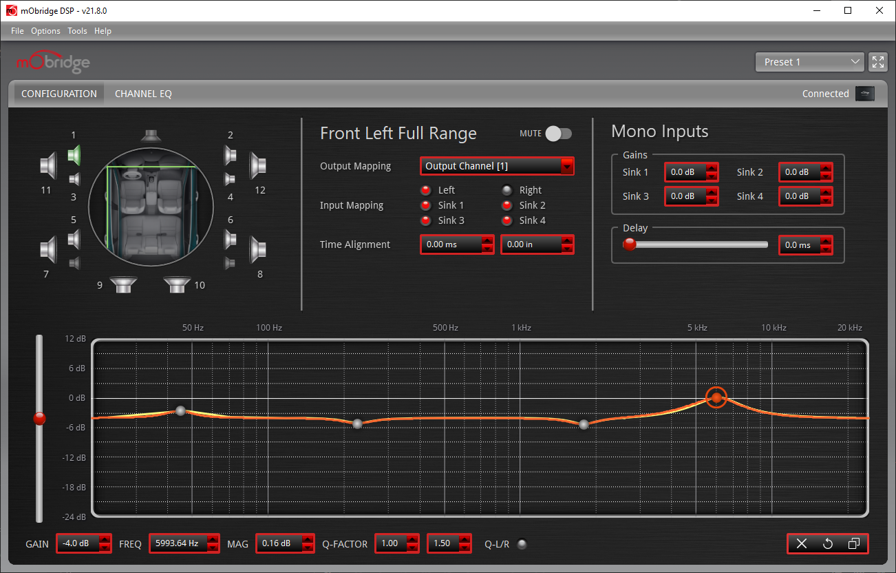 mObridge DSP Master EQ Settings